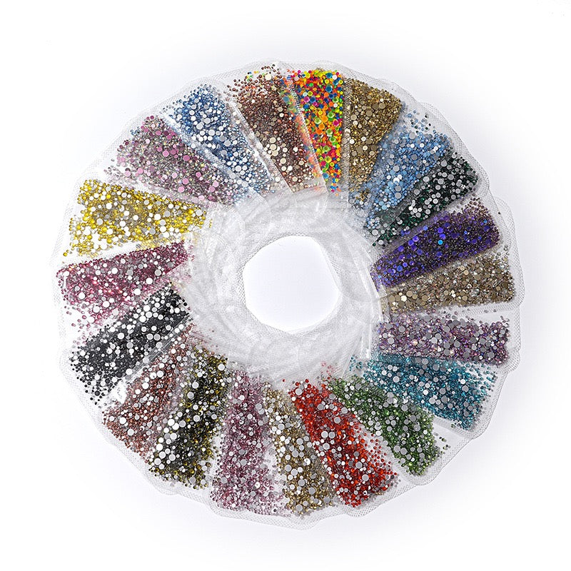 Flatback Nail Rhinestones – Mixed Sizes(1440pcs)