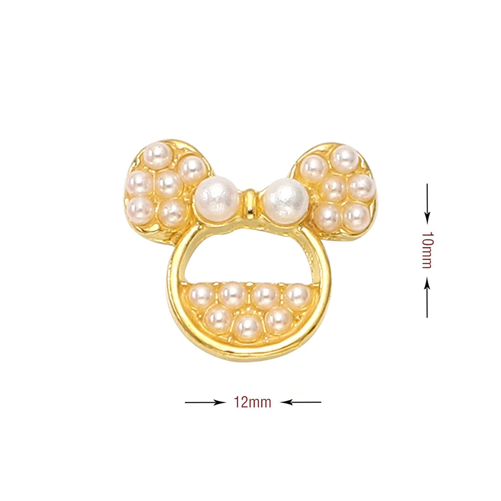 Minnie Head Nail Charms – 12-Piece Set of 3D Alloy Iconic Silhouette Nail Art Accents