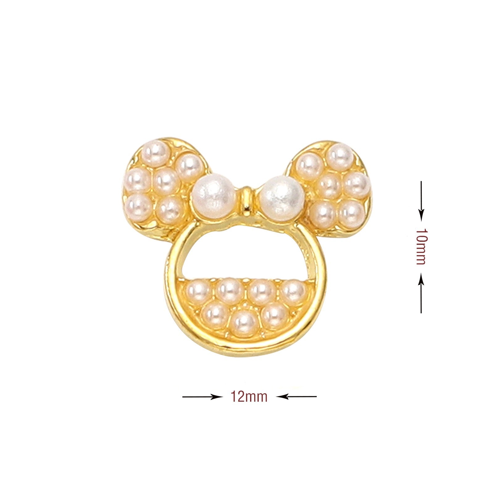 Minnie Head Nail Charms – 12-Piece Set of 3D Alloy Iconic Silhouette Nail Art Accents
