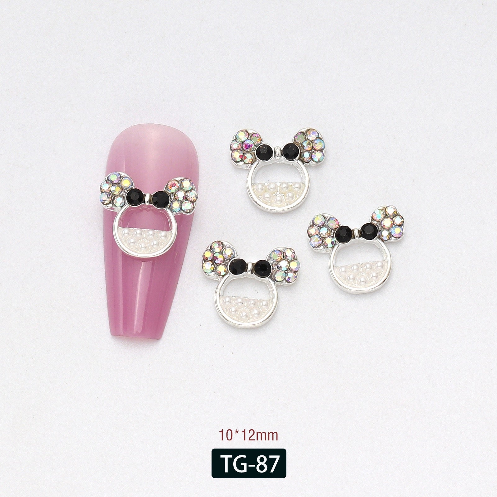 Minnie Head Nail Charms – 12-Piece Set of 3D Alloy Iconic Silhouette Nail Art Accents