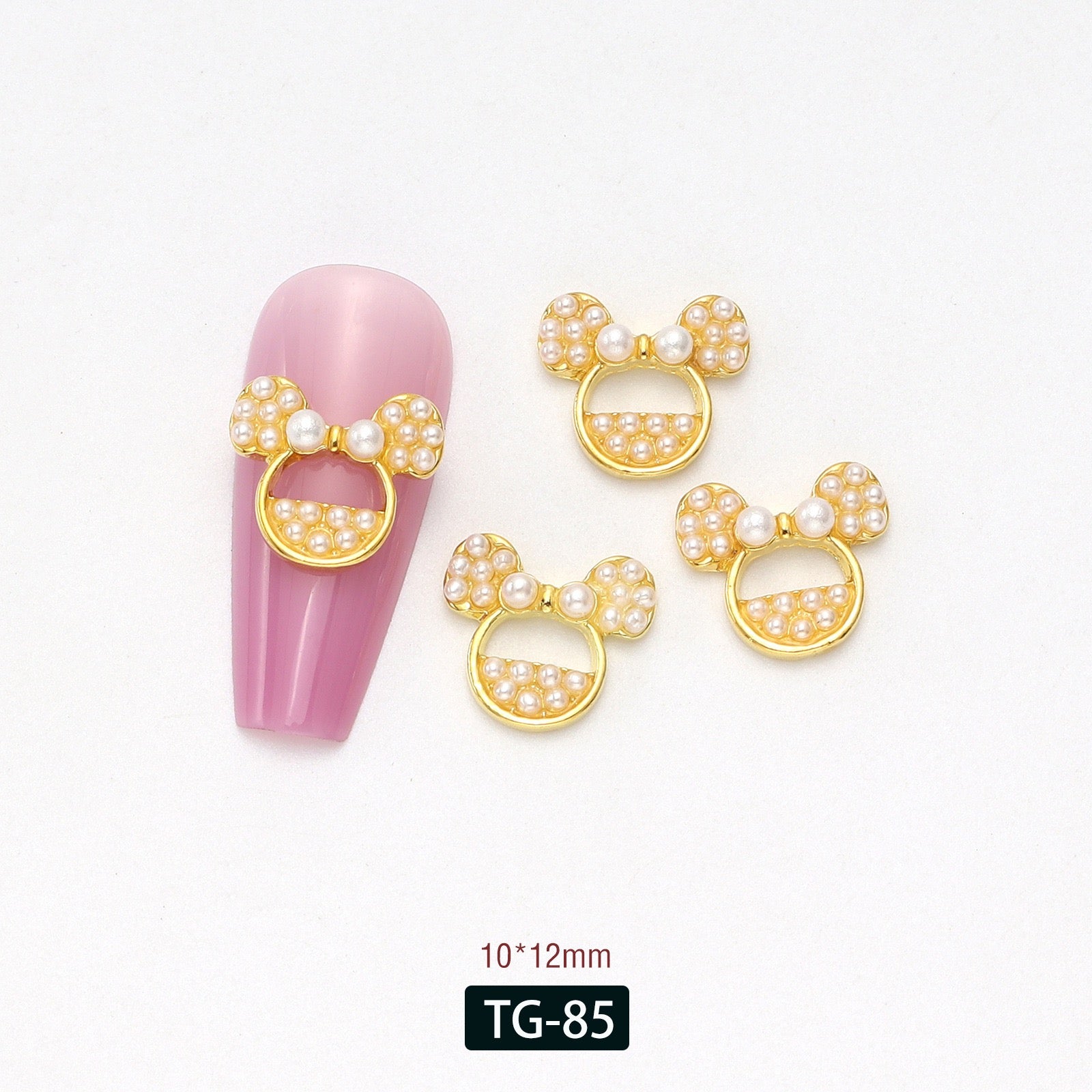 Minnie Head Nail Charms – 12-Piece Set of 3D Alloy Iconic Silhouette Nail Art Accents