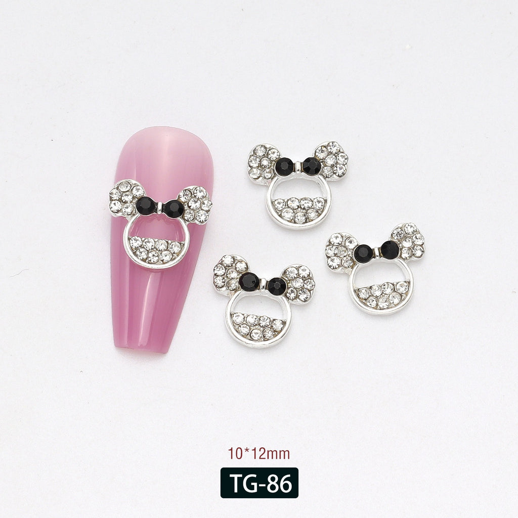 Minnie Head Nail Charms – 12-Piece Set of 3D Alloy Iconic Silhouette Nail Art Accents