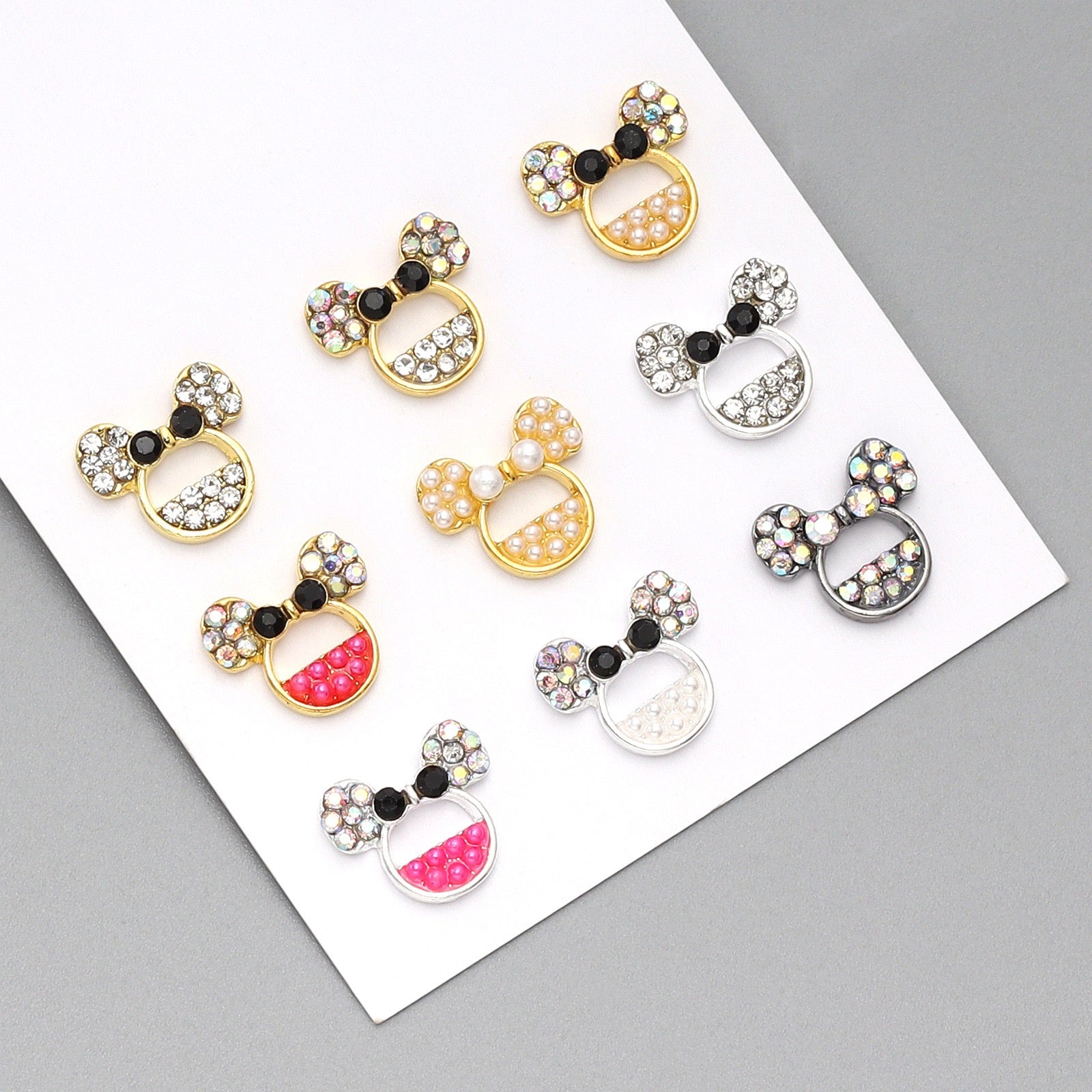 Minnie Head Nail Charms – 12-Piece Set of 3D Alloy Iconic Silhouette Nail Art Accents