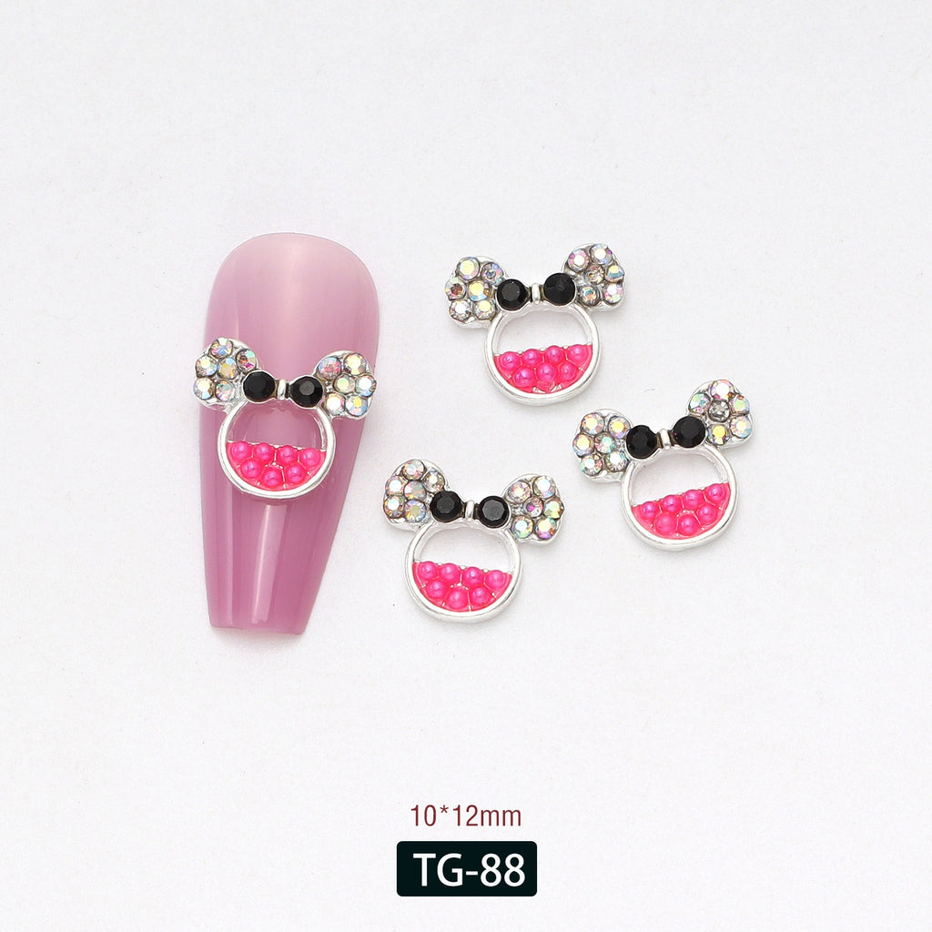 Minnie Head Nail Charms – 12-Piece Set of 3D Alloy Iconic Silhouette Nail Art Accents