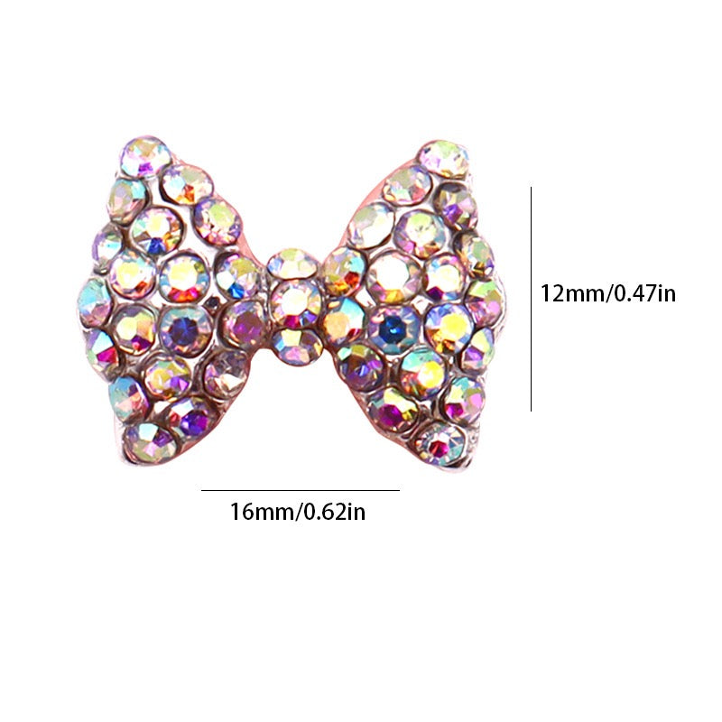 Luxury Rhinestone & Pearl Bow Nail Charms (5-Piece Set)