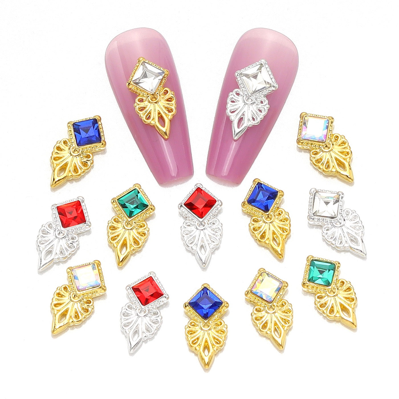 Glam diamond Rhinestone Nail Charms (Set of 12)