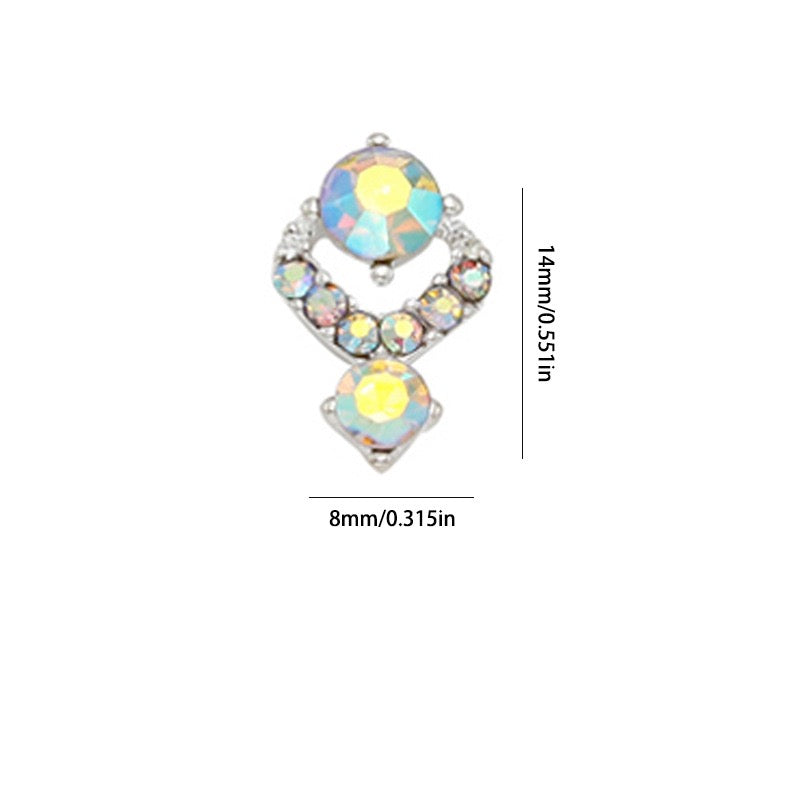 Elegant Jewel-Tone Rhinestone Nail Charms (12-Piece Set)
