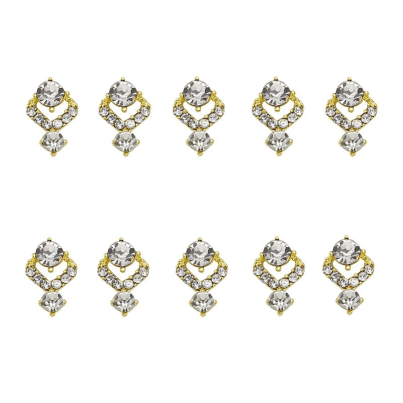 Elegant Jewel-Tone Rhinestone Nail Charms (12-Piece Set)