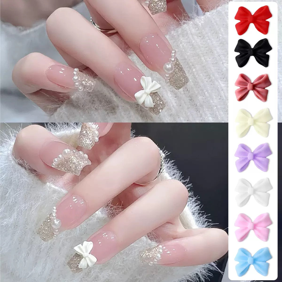 Whimsical Resin Bow Charms (50-Piece Pack) for Nail Art Lovers