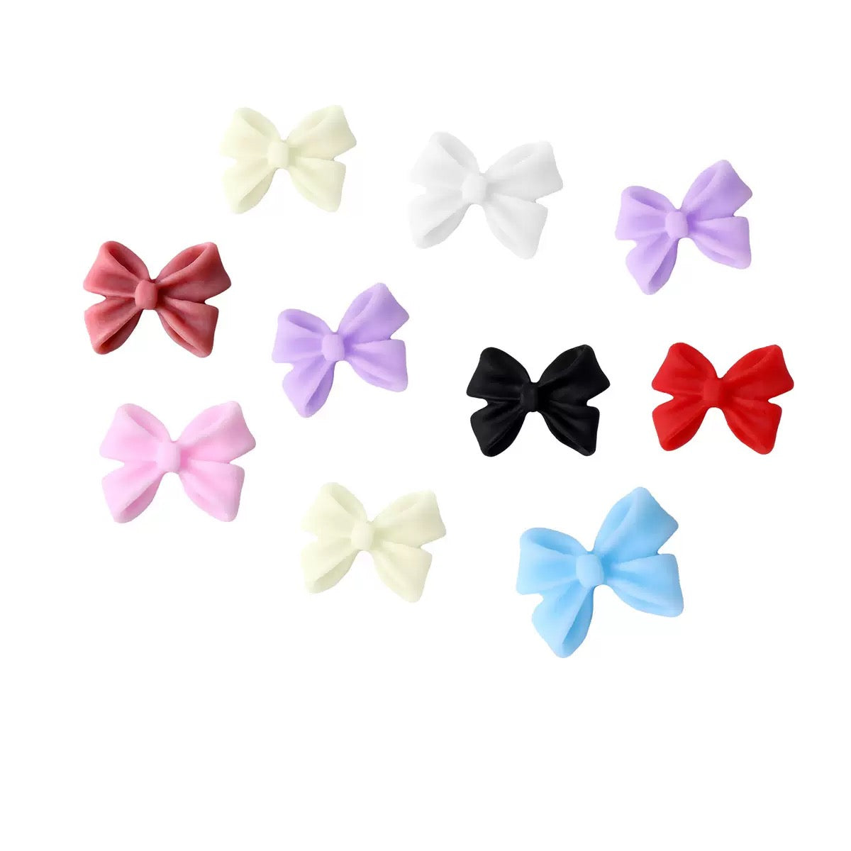 Whimsical Resin Bow Charms (50-Piece Pack) for Nail Art Lovers