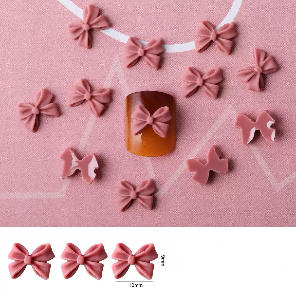 Whimsical Resin Bow Charms (50-Piece Pack) for Nail Art Lovers
