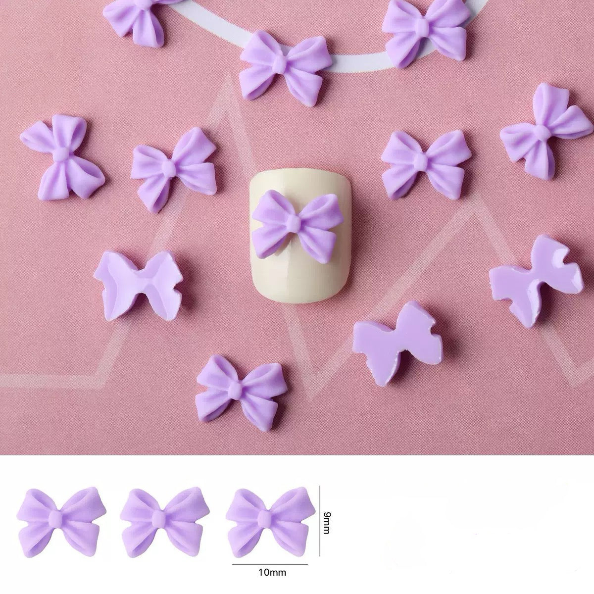 Whimsical Resin Bow Charms (50-Piece Pack) for Nail Art Lovers