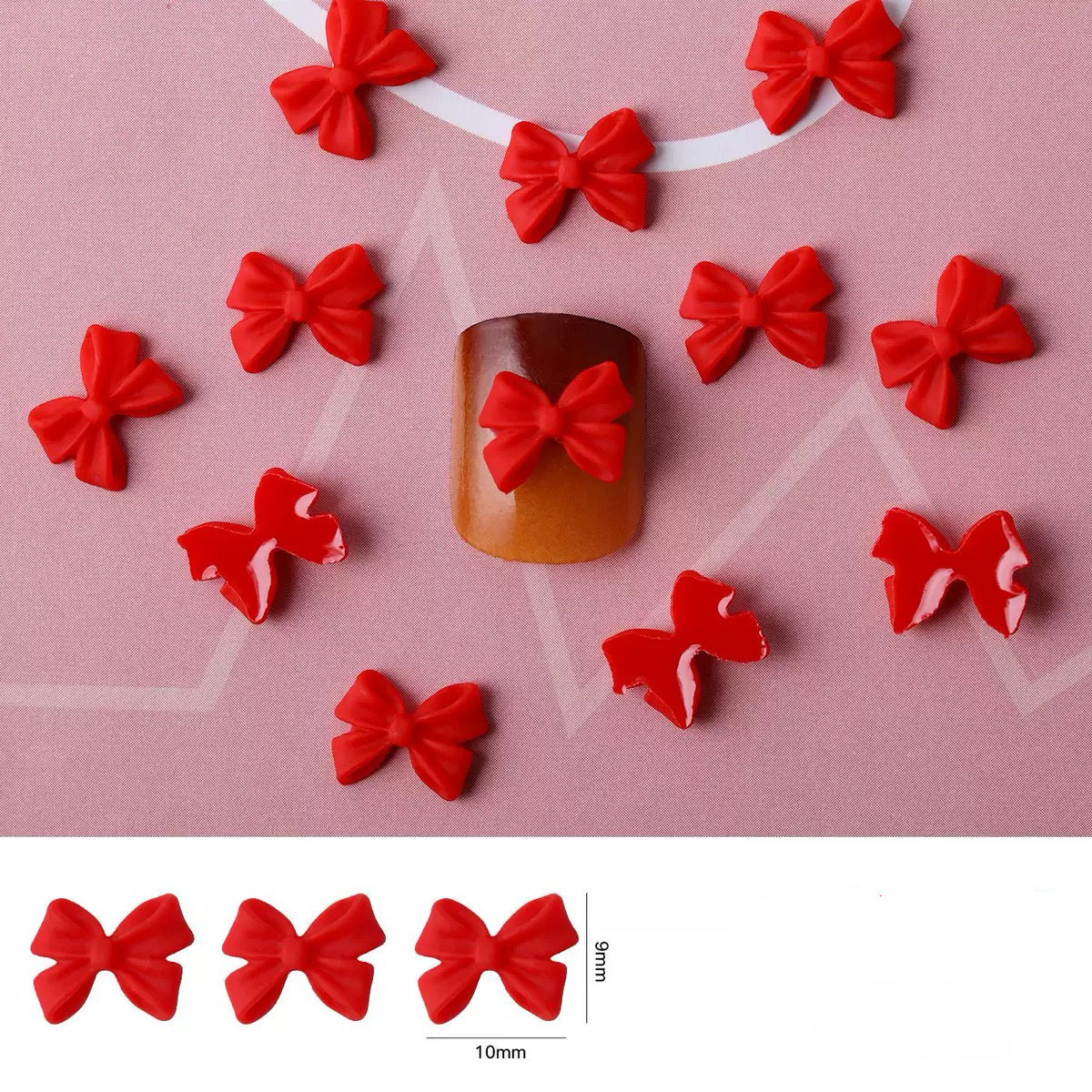 Whimsical Resin Bow Charms (50-Piece Pack) for Nail Art Lovers