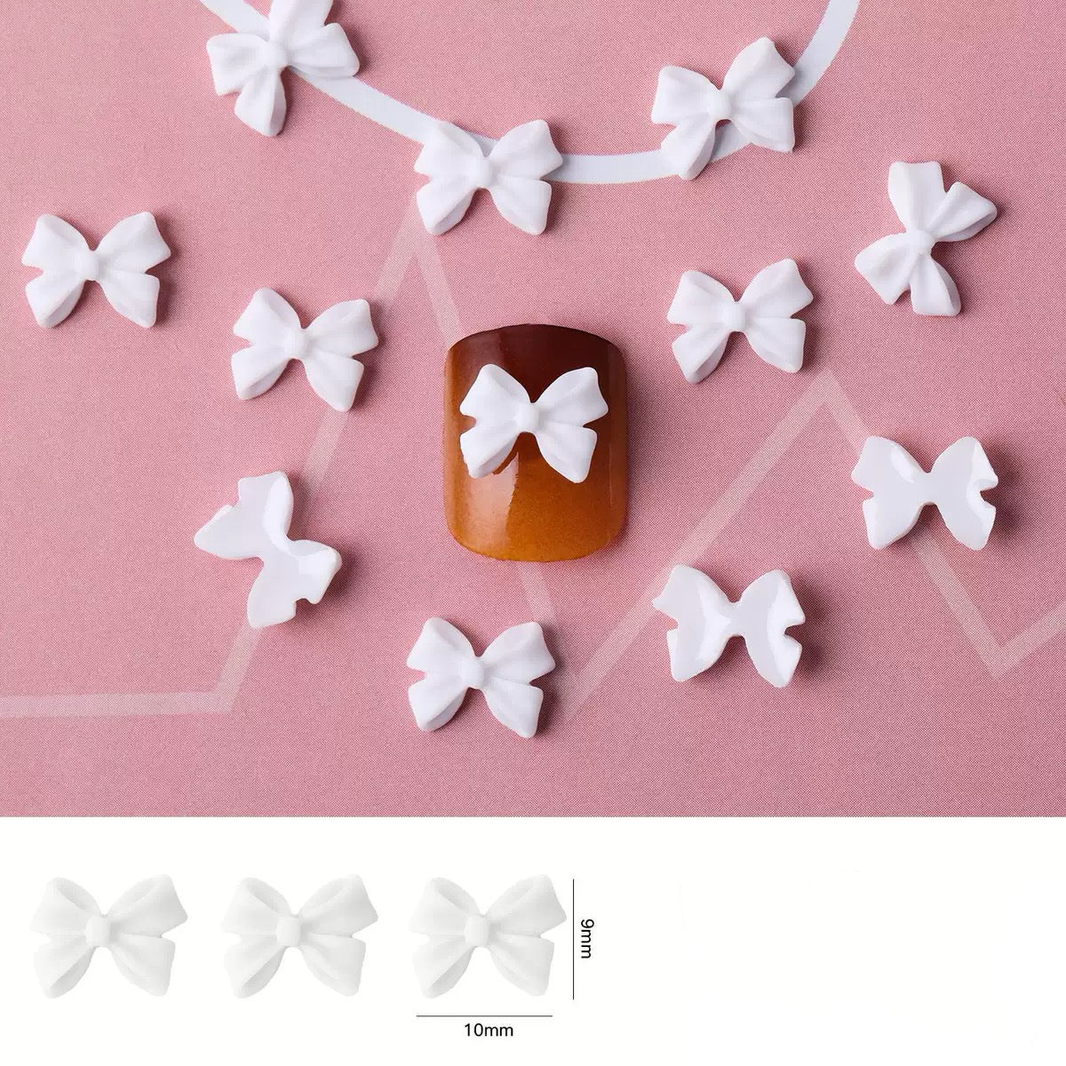 Whimsical Resin Bow Charms (50-Piece Pack) for Nail Art Lovers