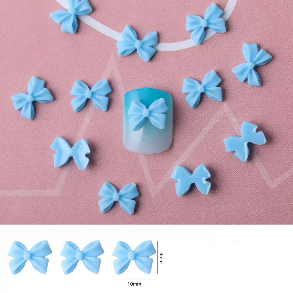 Whimsical Resin Bow Charms (50-Piece Pack) for Nail Art Lovers