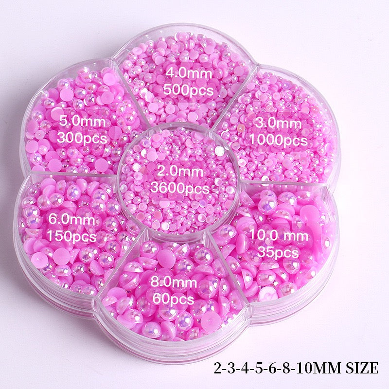 Colorful Pearl  Nail Art (5600 pieces) Wheel – Choose Your Shade!