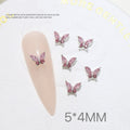10-Piece Butterfly Alloy Nail Art Charm Set – Sparkling Diamond Design