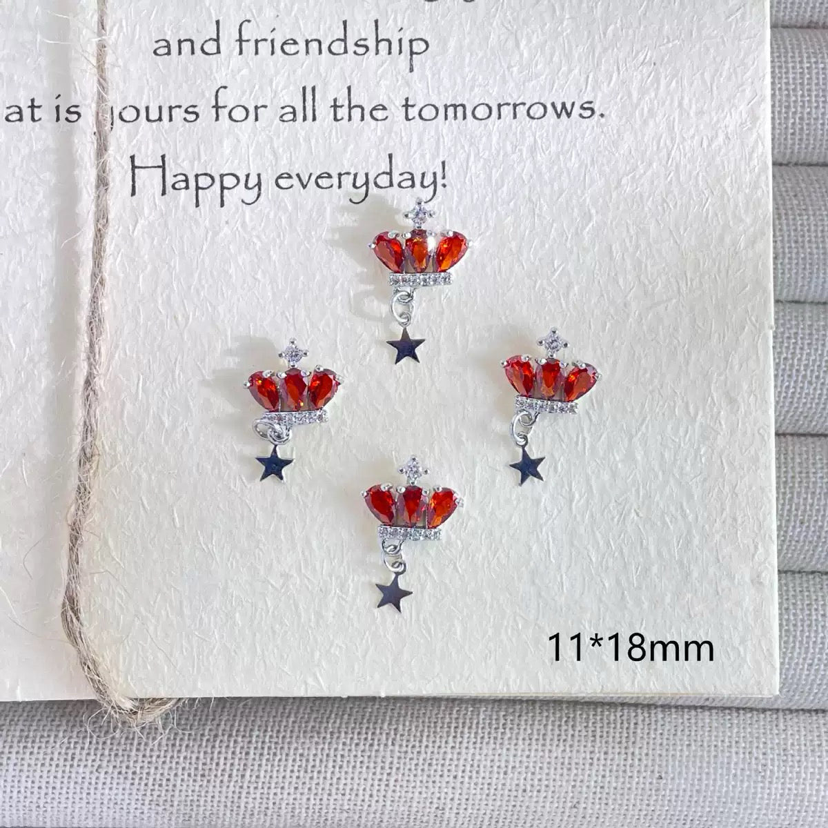 Zircon Crown Nail Charms – 12-Piece Set of 3D Alloy Crowns with Sparkling Crystal Accents