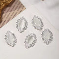 Cat’s Eye Nail Charms – 12-Piece Set of Retro Alloy Charms with Shimmering Cat’s Eye Stones