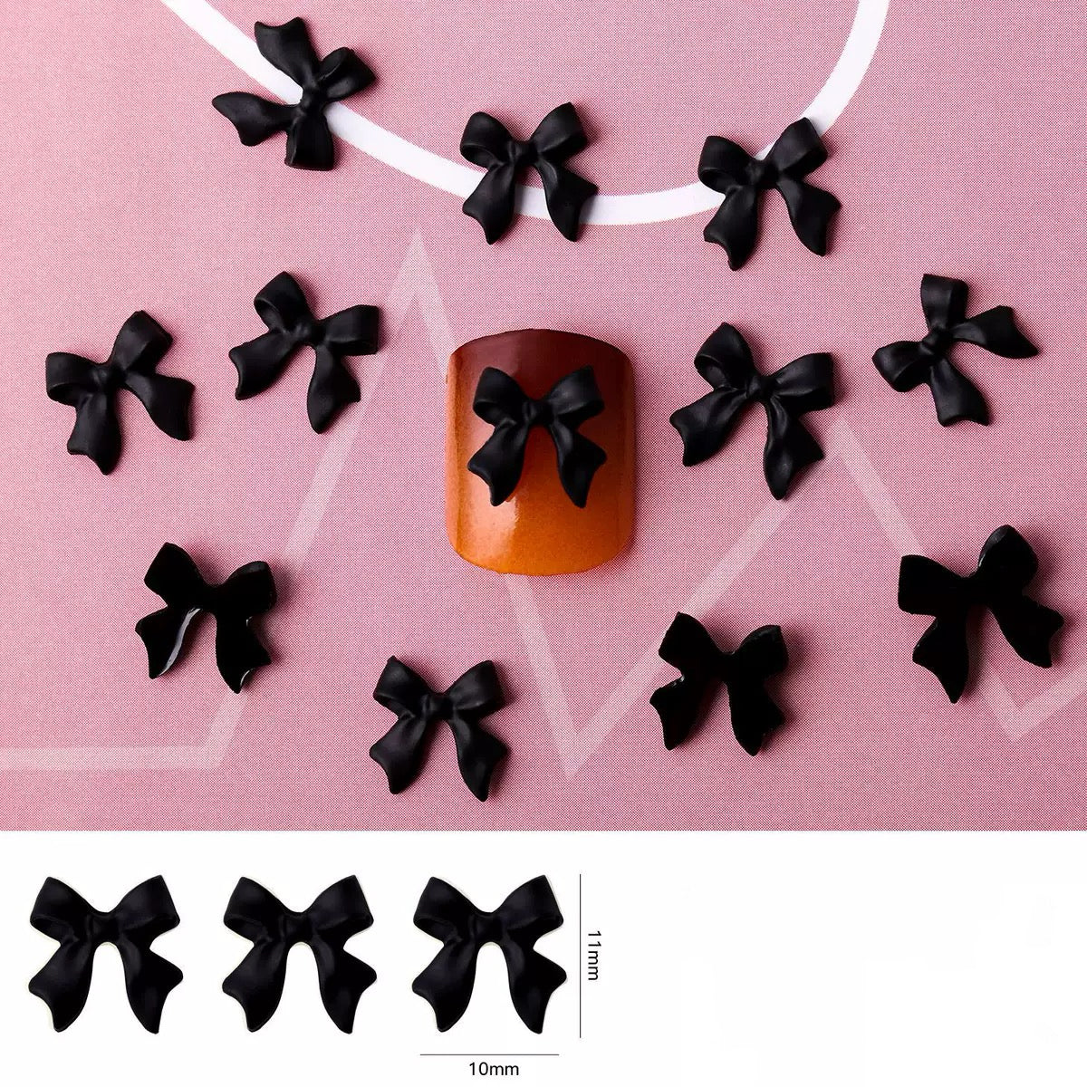 Charming  Bow Nail Charms – 50-Piece Pack