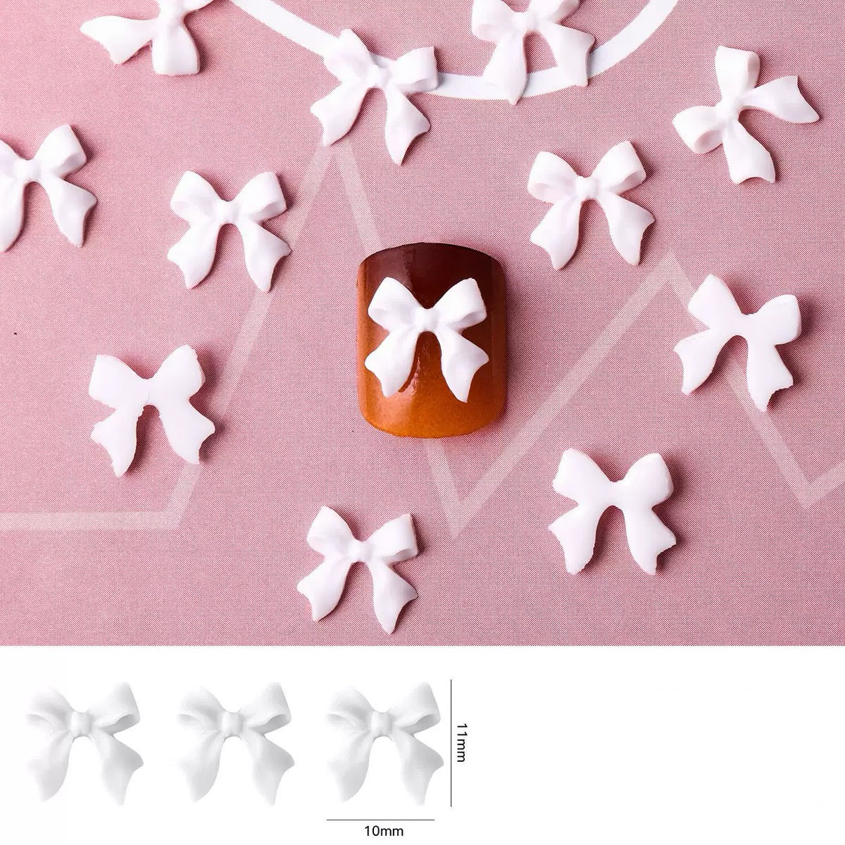 Charming  Bow Nail Charms – 50-Piece Pack
