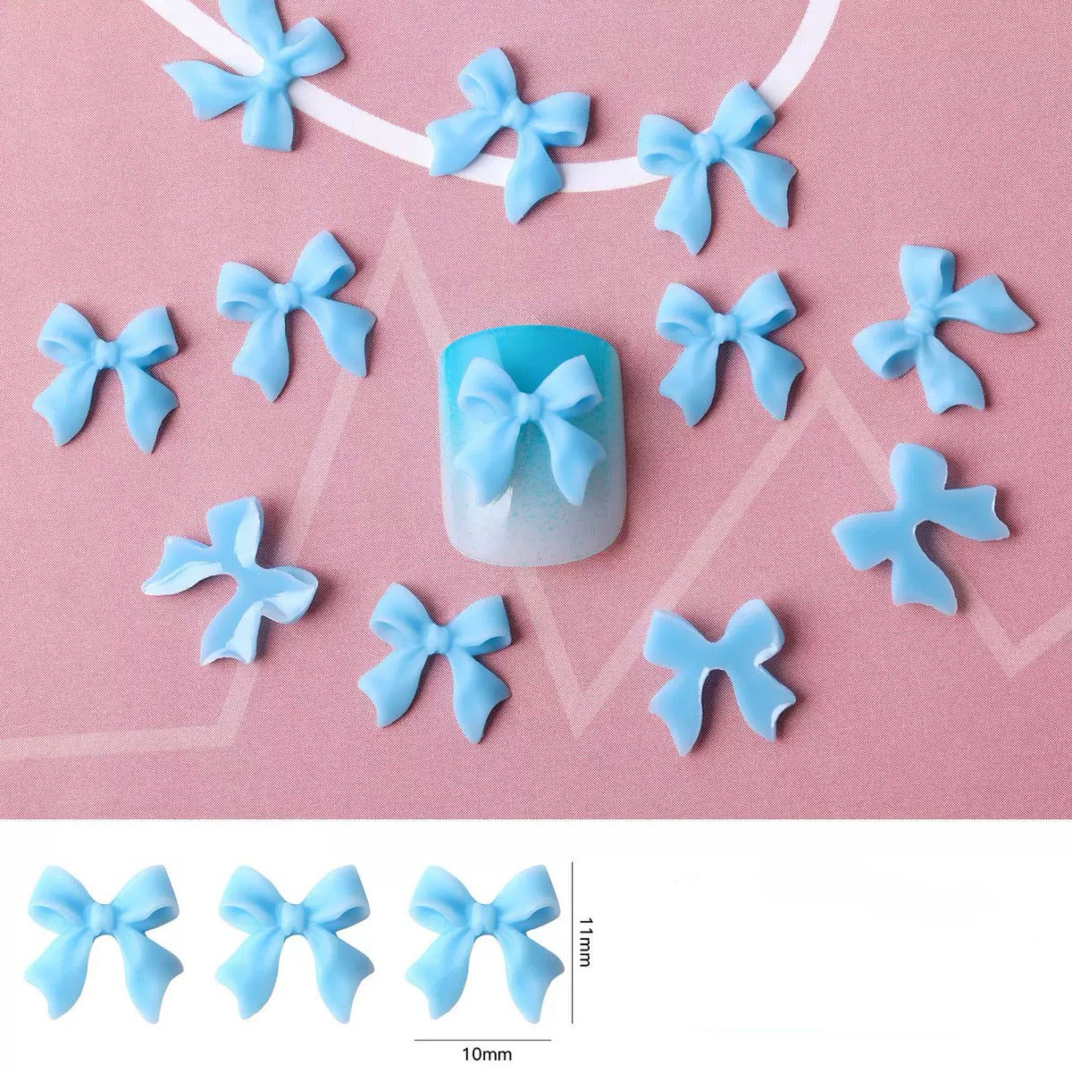 Charming  Bow Nail Charms – 50-Piece Pack