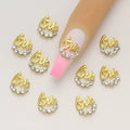 3D Love Heart Nail Charms – Shimmering Alloy Metal Love Symbol Nail Art 12 Piece Set