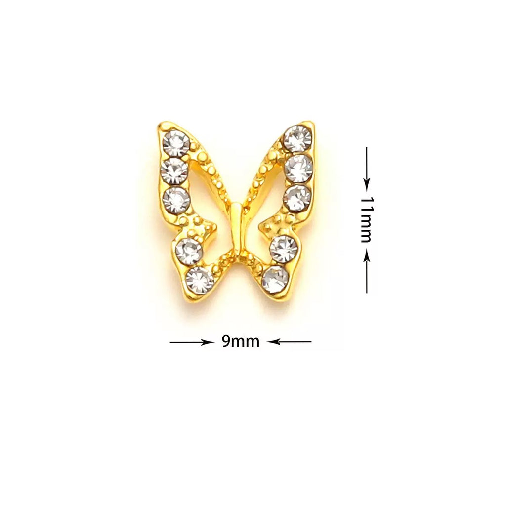 3D Butterfly Nail Charms – 12-Piece Set of Shimmering Alloy Winged Accents for Nail Art