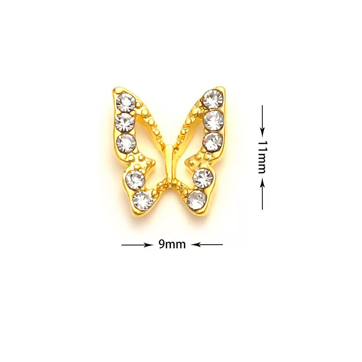 3D Butterfly Nail Charms – 12-Piece Set of Shimmering Alloy Winged Accents for Nail Art