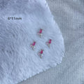 12-Piece Rose Zircon & Pearl Nail Charm Set