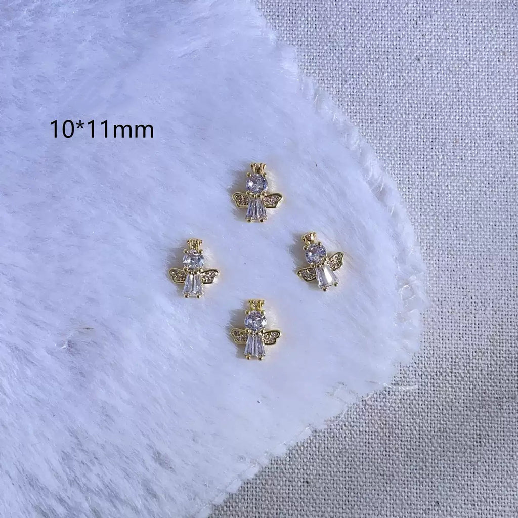 12-Piece Angel Nail Charm Set – Luxury Zircon Angel-Inspired Nail Art Accessories