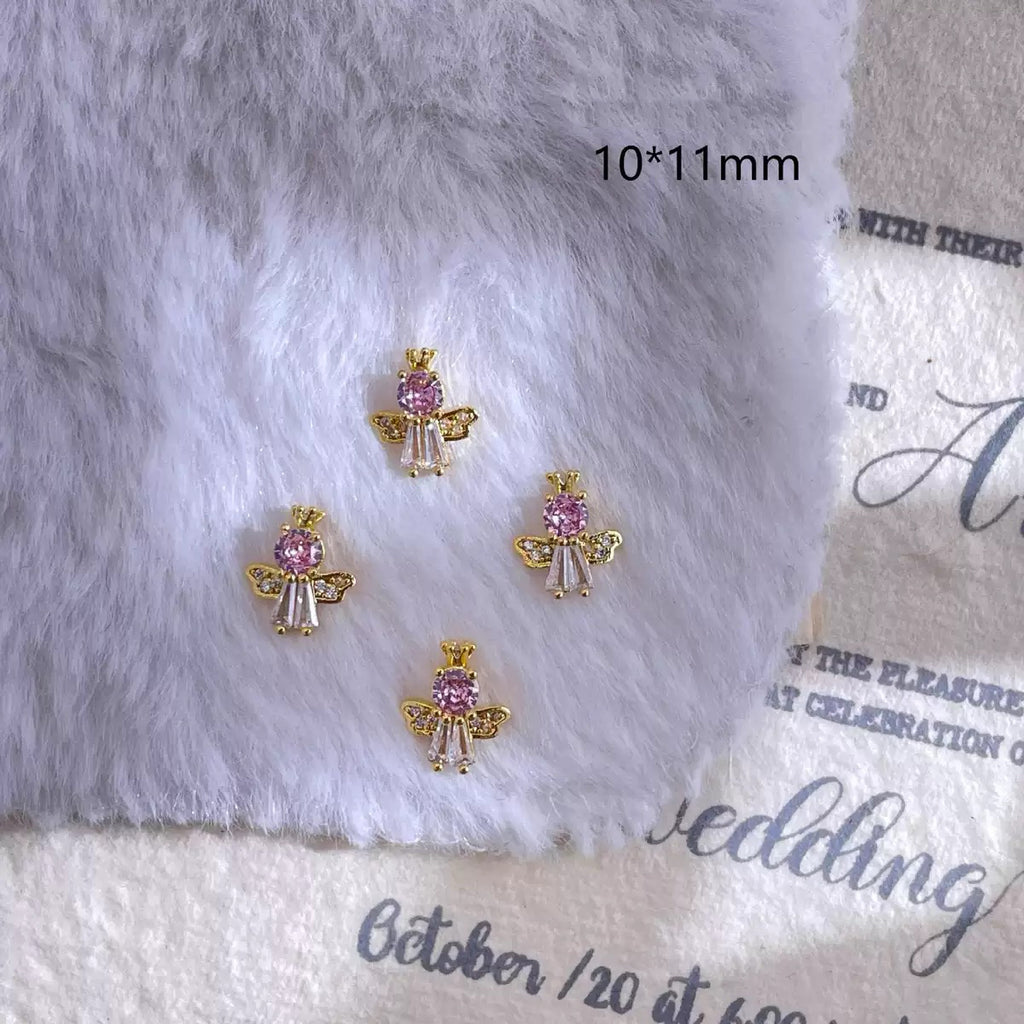 12-Piece Angel Nail Charm Set – Luxury Zircon Angel-Inspired Nail Art Accessories