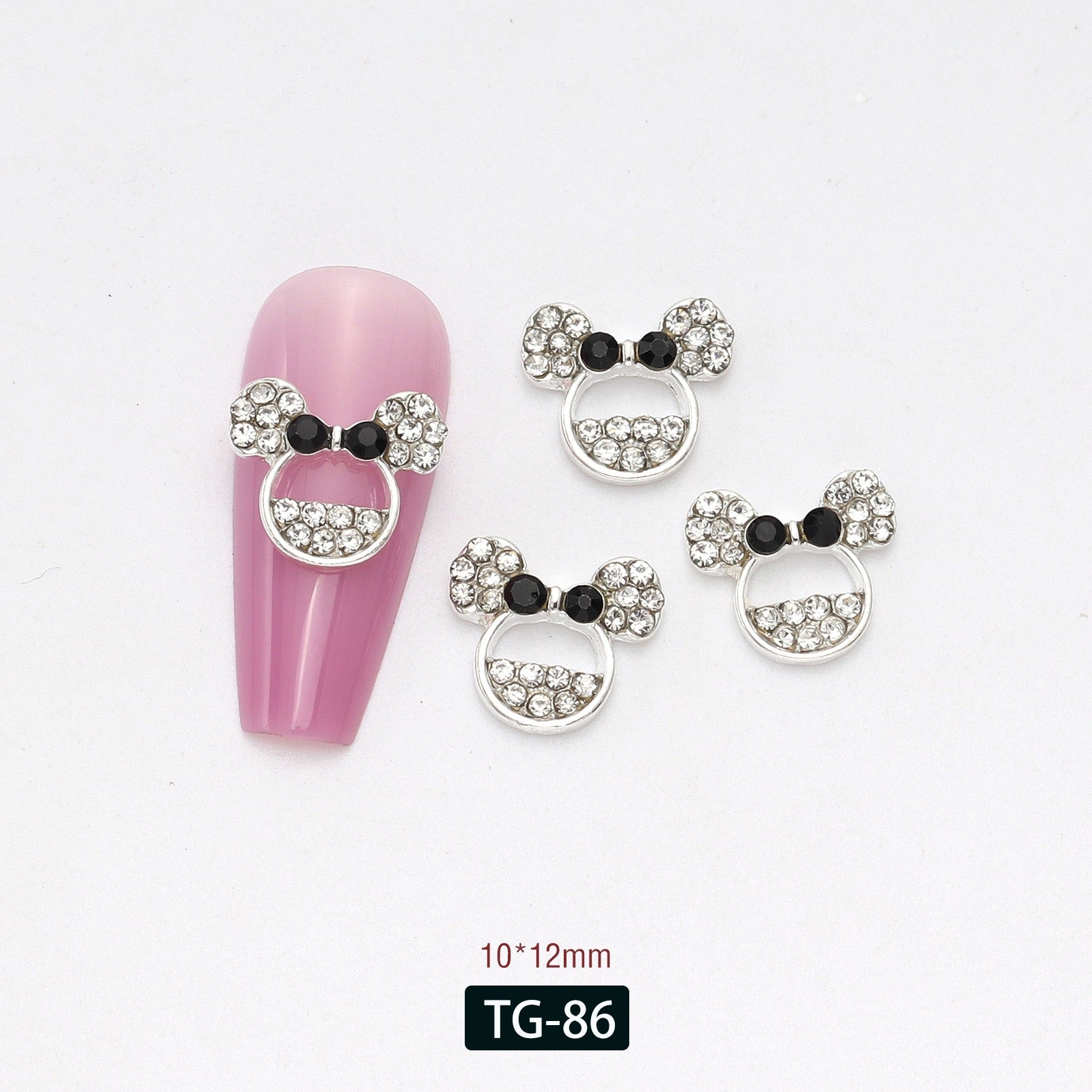 Minnie Head Nail Charms – 12-Piece Set of 3D Alloy Iconic Silhouette Nail Art Accents